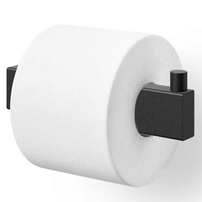 Zack Portarrollos Baño Pared Linea Negro Forma L 14.5 cm Profundidad 8 cm Altura 4.2 cm